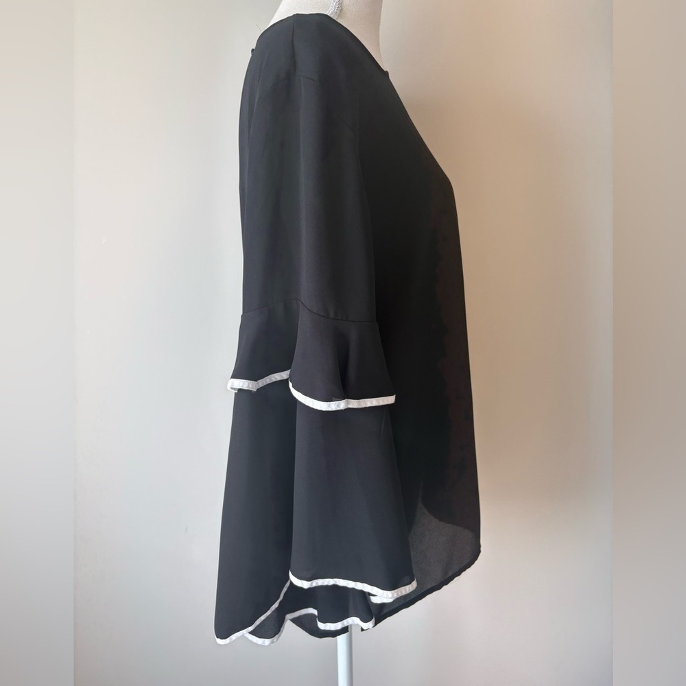 Loft Outlet Ruffled Bell Sleeve Blouse Tunic Size Small - Picture 5 of 10